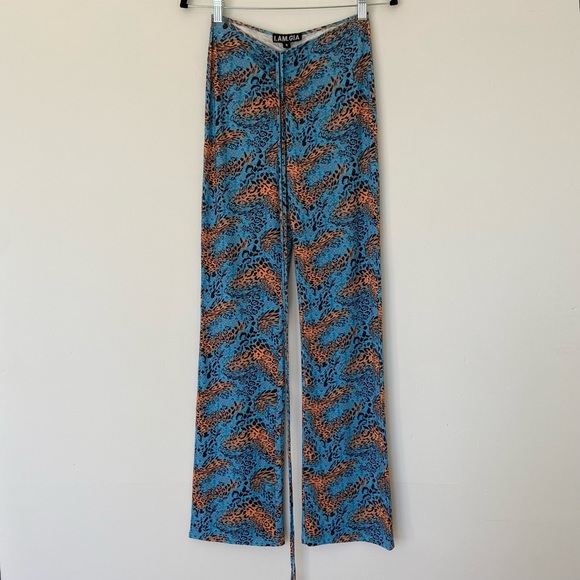 I.Am.Gia Paisley Halo Pants in Blue Cheetah size Small - Picture 3 of 11